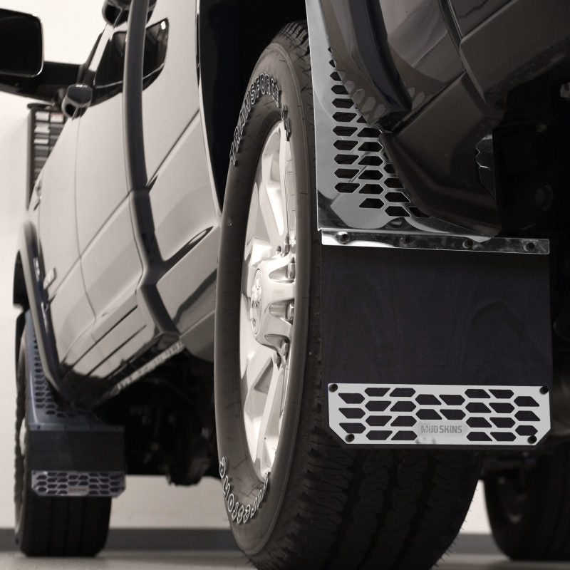 Putco 10-18 Ram HD Dually - (Fits Front) - Set of 2 Mud Skins - Polished SS w/ Hex Shield 78060 78060 Photo - Primary