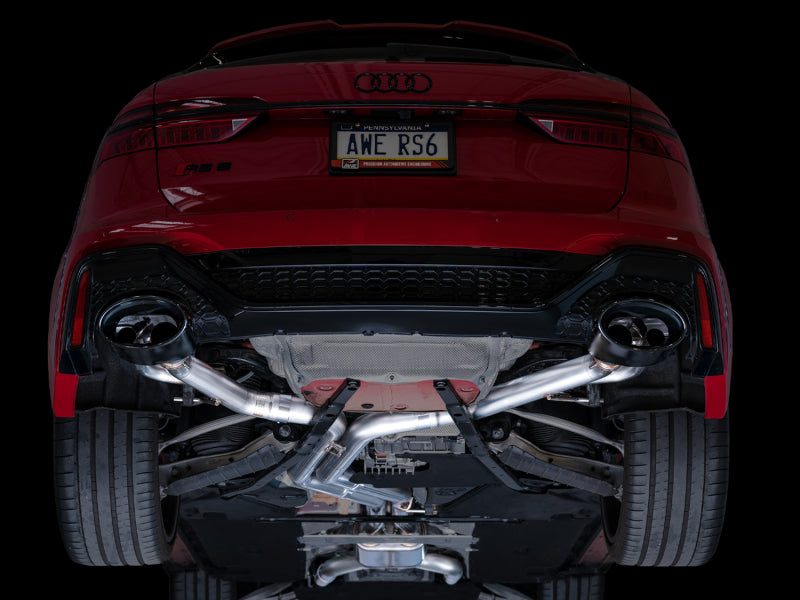 AWE Tuning 21-23 Audi C8 RS6/RS7 SwitchPath Cat-back Exhaust - Diamond Black Tips 3025-33776 3025-33776 Photo - Mounted