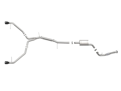 aFe 17-19 Audi A4 (B9) MACH Force-Xp 3in to 2.5in 304 SS Cat-Back Exhaust System-Dual SS Tips 49-36420-B 49-36420-B Photo - Unmounted