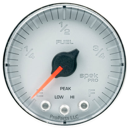 Autometer Spek-Pro Gauge Fuel Level 2 1/16in 0-270 Programmable Slvr/Chrm P312218 P312218 User 1
