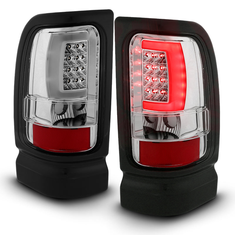 ANZO 1994-2001 Dodge Ram 1500 LED Taillights Plank Style Chrome w/ Clear Lens 311341 311341 Photo - Unmounted