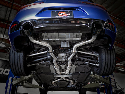 aFe POWER Takeda 2.5in 304 SS CB Exhaust w/ Black Tips 17-19 Infiniti Q60 V6-3.0L (tt) 49-36134NM-B 49-36134NM-B Photo - Mounted