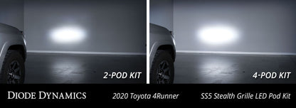 Diode Dynamics 14-23 Toyota 4Runner SS5 Stealth Grille LED 4-Pod Kit Sport - White Driving DD7546 DD7546 User 6