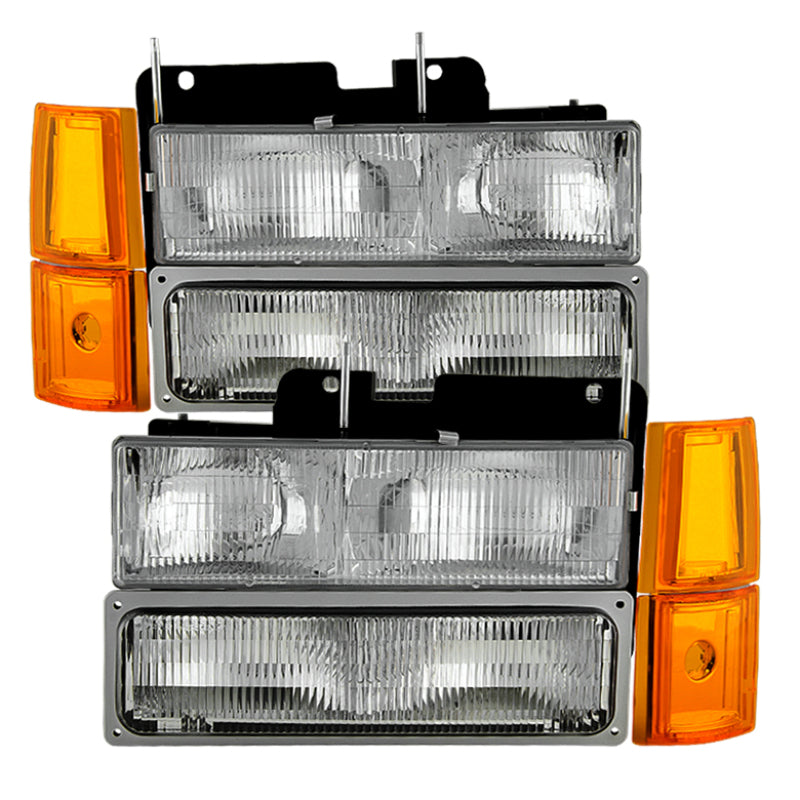 SPYDER Xtune GMC Yukon 94-99 Headlights w/ Corner & Parking Lights 8pcs Sets - OEM HD-JH-GCK94-OE-C-SET 9034411 9034411 Photo - Primary