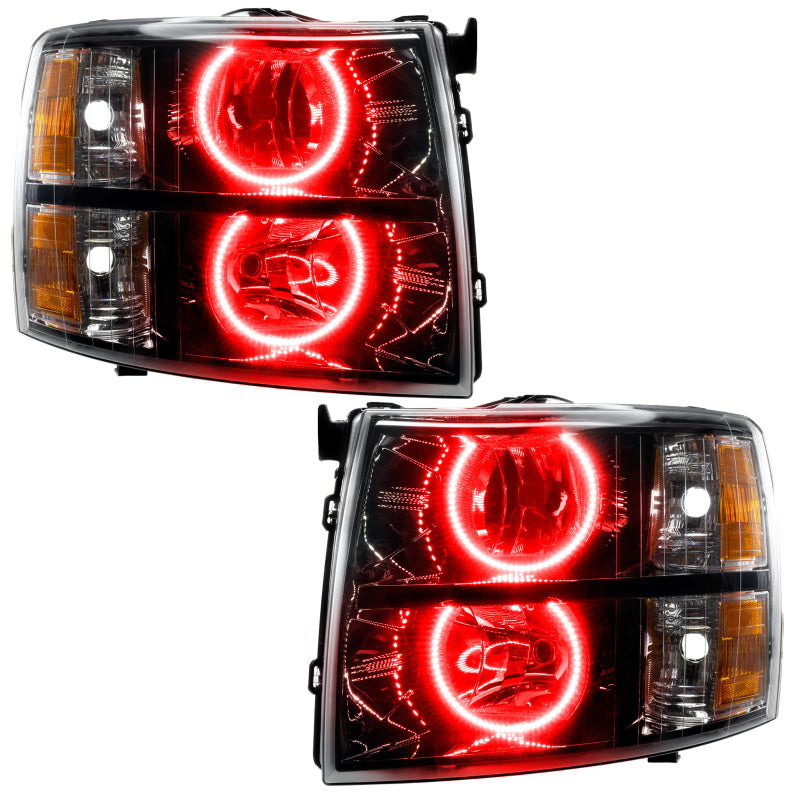 ORACLE Lighting 07-13 Chevrolet Silverado Assembled Halo Headlights Round Style - Blk Housing -Red 7105-003 7105-003 Photo - Primary