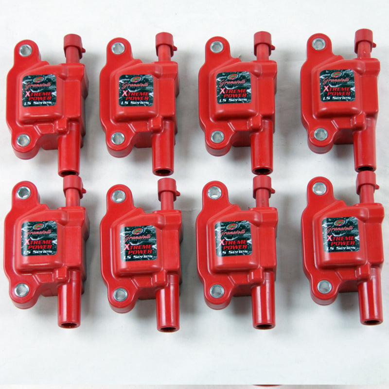 Granatelli Motor Sports Granatelli 05-13 GM LS1/LS2/LS3/LS4/LS5/LS6/LS7/LS9/LSA Hi-Perf Coil Packs - Red (Set of 8) 28-0513-CPR