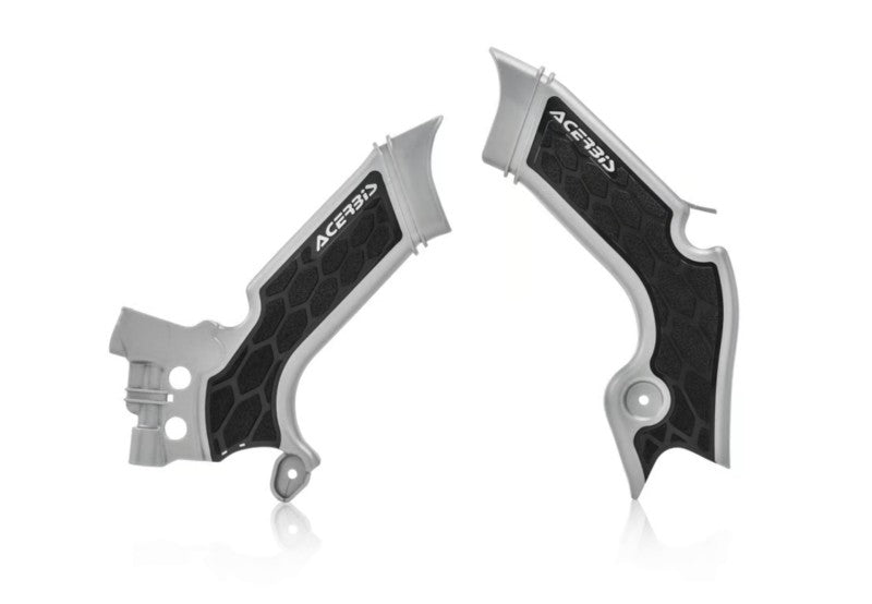 Acerbis 21+ Kawasaki KX250/ 19-23 KX450 Frame Guards- X-Grip - Silver/Black 2742601015 2742601015 Photo - Primary