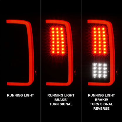 ANZO 2007-2013 Chevrolet Silverado1500/ 2500/ 3500 LED Tail Lights w/ Light Bar Black Housing Smoke 311381 311381 Photo - Unmounted
