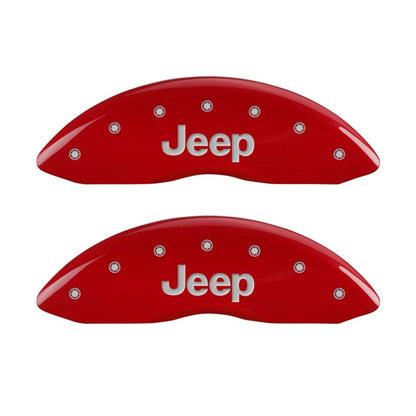 MGP Front set 2 Caliper Covers Engraved Front JEEP Red finish silver ch 42011FJEPRD 42011FJEPRD Photo - Primary
