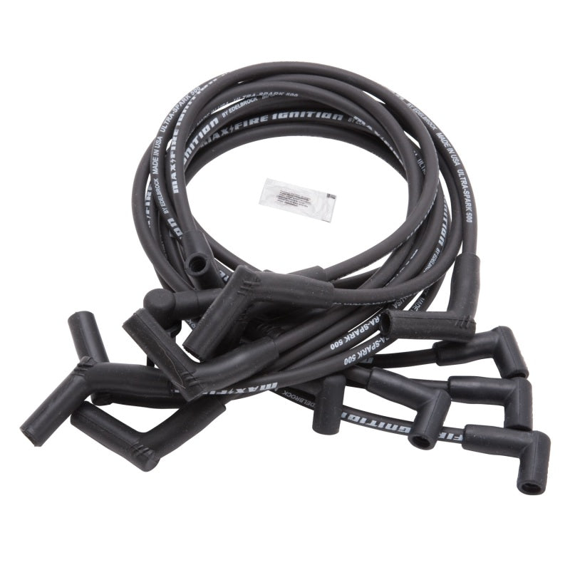 Edelbrock SPARK WIRE SET SBF 83-96 500 ohm RESISTANCE BLACK (SET OF 10) 22704 Photo - Primary
