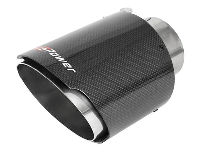 aFe Takeda 2-1/2in 304 SS Cat-Back Exhaust w/ Carbon Fiber Tips 14-18 Mazda 3 L4 2.0L/2.5L 49-37015-C 49-37015-C Photo - Close Up