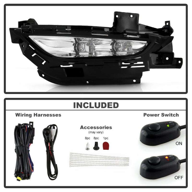 Spyder Chrysler 200 2015-2016 OEM Style Full LED Fog Lights W/Universal Switch- Clear 5086945 5086945 User 1