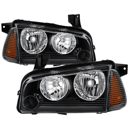 SPYDER xTune Dodge Charger 05-10 (Non-HID) OEM Style Headlights w/ Corner 4pcs - Black HD-JH-DCH05-SET-BK 9040160 9040160 Photo - Primary