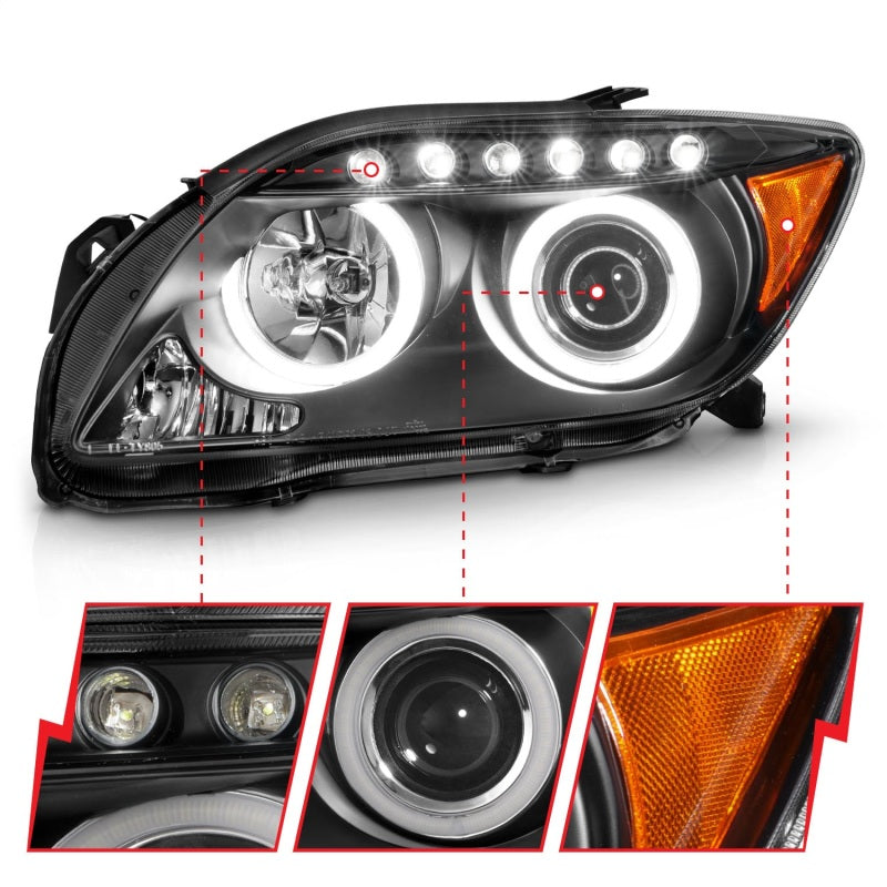 Anzo 2005-2010 Scion Tc Projector Headlights w/ Halo Black (CCFL) 121119 Photo - Unmounted