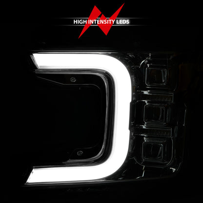 Anzo 18-20 Ford F-150 Full Led Projector Light Bar Style Headlights - Chrome Amber 111521 111521 User 5