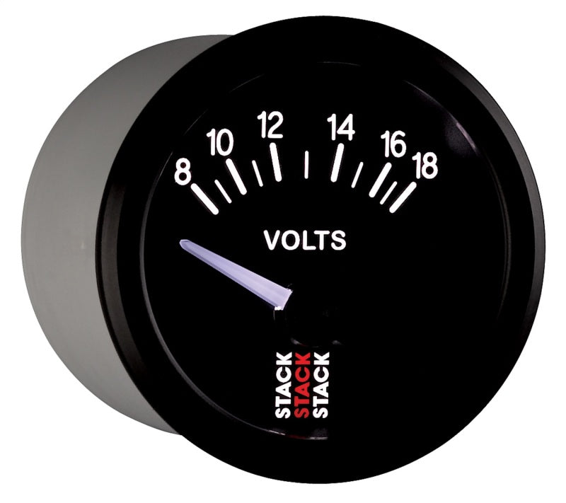 Autometer Stack Instruments 52mm 8-18V Electric Battery Voltage Gauge - Black ST3216 ST3216 User 6