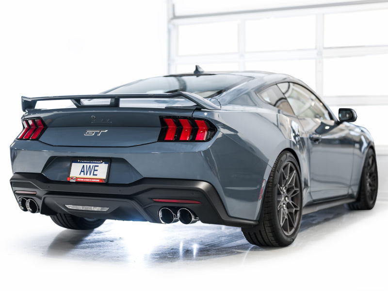 AWE Tuning AWE 2024 Ford Mustang GT Fastback S650 RWD SwitchPath Catback Exhaust w/ Quad Chrome Silver Tips 3025-42650 3025-42650 Photo - Mounted