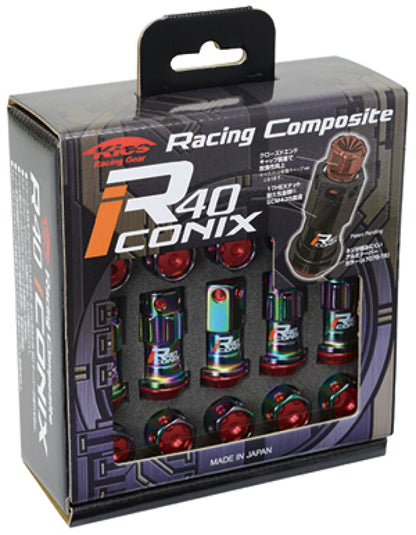 Project Kics 16+4 Neo Chrome Lock & Lug Nuts R40 Iconix - 14X1.25 (Black Cap) WRIA15NK WRIA15NK User 1