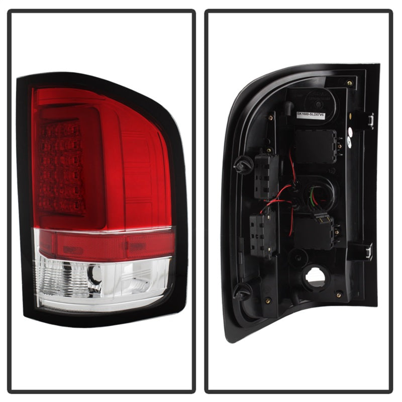 Spyder 07-13 Silverado (Will Not Work w/2010 921 Bulb) V3 Tail Lights Rd/Clr ALT-YD-CS07V3-LBLED-RC 5084101 5084101 Photo - Unmounted