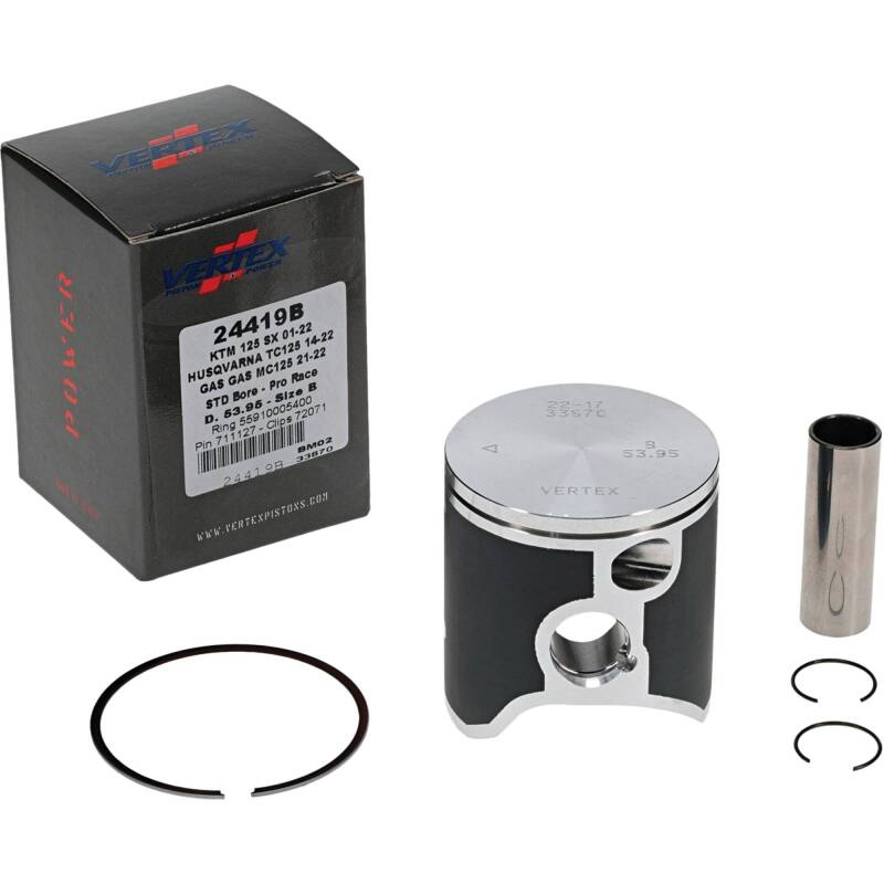 Vertex Pistons Vertex Piston 01-16 KTM 125 EXC 125cc Forged Pro Race Piston Kit 24419B 24419B Photo - Primary