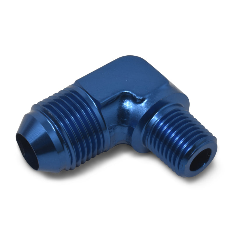 Russell -4 AN 90° Flare to Pipe Adapter (Blue Finish) 660800 Photo - out of package