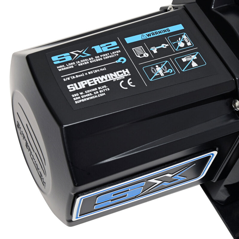 Superwinch 12000 LBS 12V DC 3/8in x 80ft Synthetic Rope SX12SR Winch - Semi Gloss Black 1712204 1712204 User 1