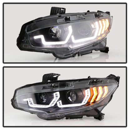Spyder Honda Civic 16- 2DR/4DR/Hatchback Projector Headlights - Black PRO-YD-HC16SI-SEQGR-BK 5087867 5087867 User 6