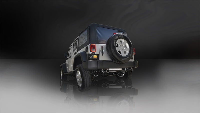 Corsa Performance Jeep 07-11 Wrangler 3.8L/12-14 Wrangler 3.6L Polished Sport Axle-Back 24412 Photo - Mounted