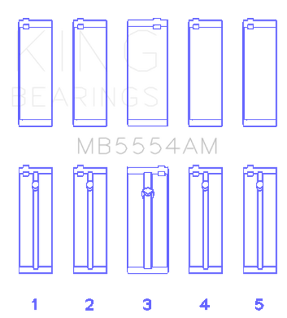 King Engine Bearings Toyota 3Sgte (Size +0.50mm) Main Bearing Set MB5554AM0.5 MB5554AM0.5 Photo - Primary