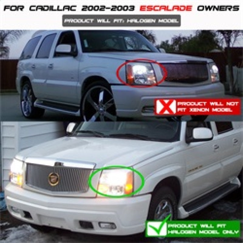 Spyder Cadillac Escalade 02-06 Projector Halogen Model- LED Halo DRL Blk PRO-YD-CE02-DRL-BK 5037947 5037947 Photo - Mounted