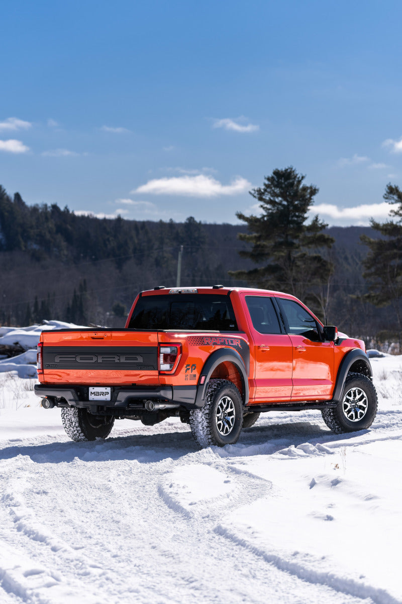 MBRP 2021+ Ford F-150 Raptor Axle-Back Dual Rear Exit T304 Performance Exhuast Sys S52663CF S52663CF Photo - lifestyle view