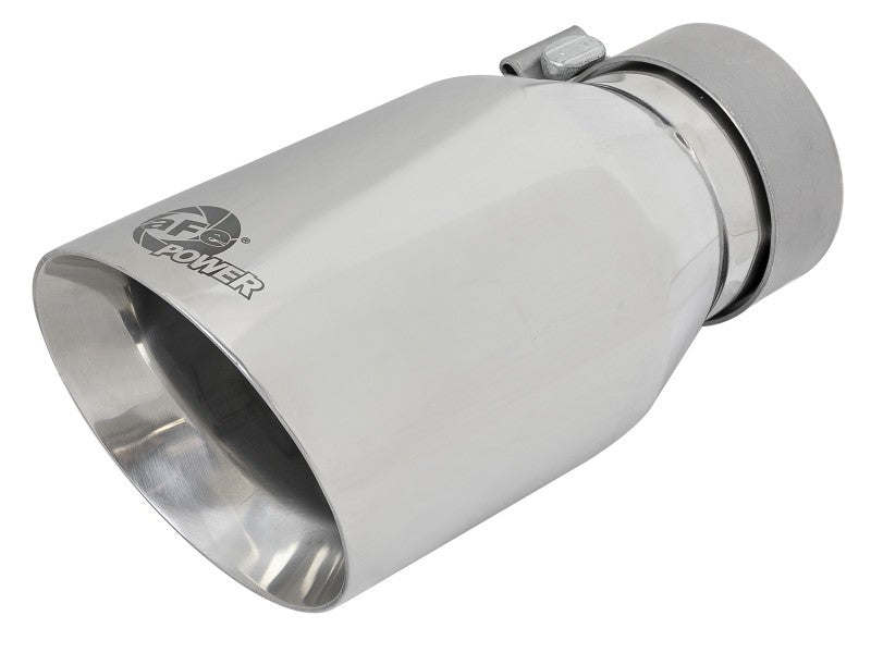 aFe MACH Force-Xp Univ 304 SS Double-Wall Clamp-On Exhaust Tip - Polished - 3in Inlet - 4.5in Outlet 49T30454-P092 49T30454-P092 Photo - Primary