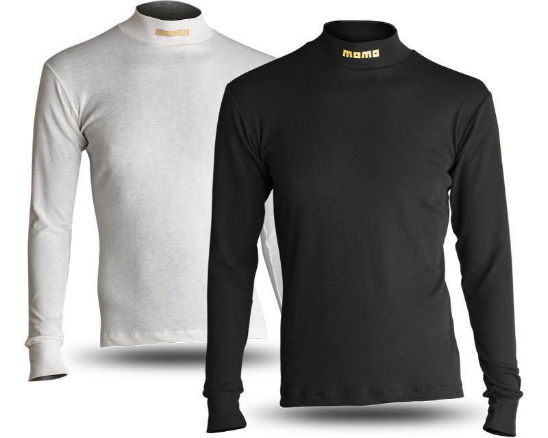 MOMO Comfort Tech High Collar Shirt Medium (FIA 8856-2000)-Black MNXHCCTBKM00
