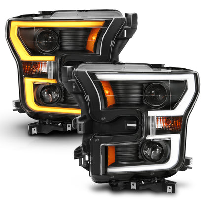 Anzo 2015-2016 Ford F-150 Projector Headlights w/ Plank Style Switchback Bl 111357 Photo - Unmounted
