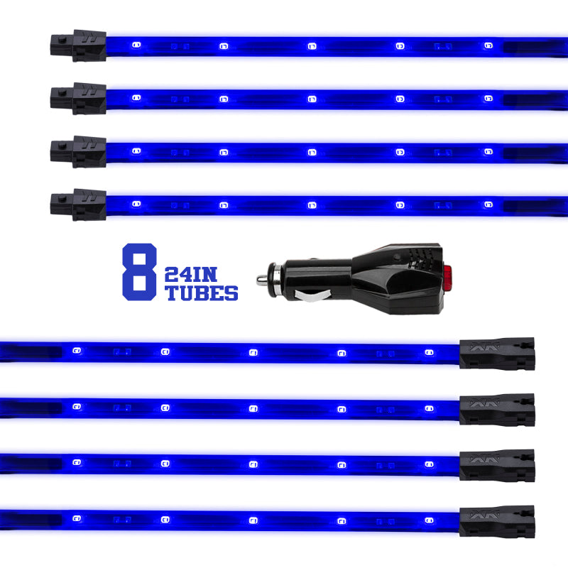 XKGLOW XK Glow Tube Single Color Underglow LED Accent Light Car/Truck Kit Blue - 8x24In XK041002-B XK041002-B User 1