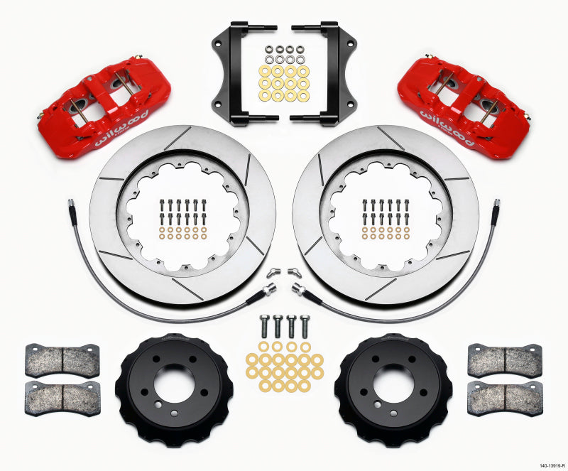 Wilwood AERO6 Front Hat Kit 15.00 Red 2007-2011 BMW E90 Series w/Lines 140-13919-R 140-13919-R Photo - Primary