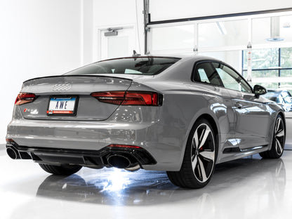 AWE Tuning Audi B9 RS 5 2.9L (Res.For Performance Cat) Touring Edition Exhaust w/ Diamond Black Tips 3015-33112 3015-33112 Photo - Mounted