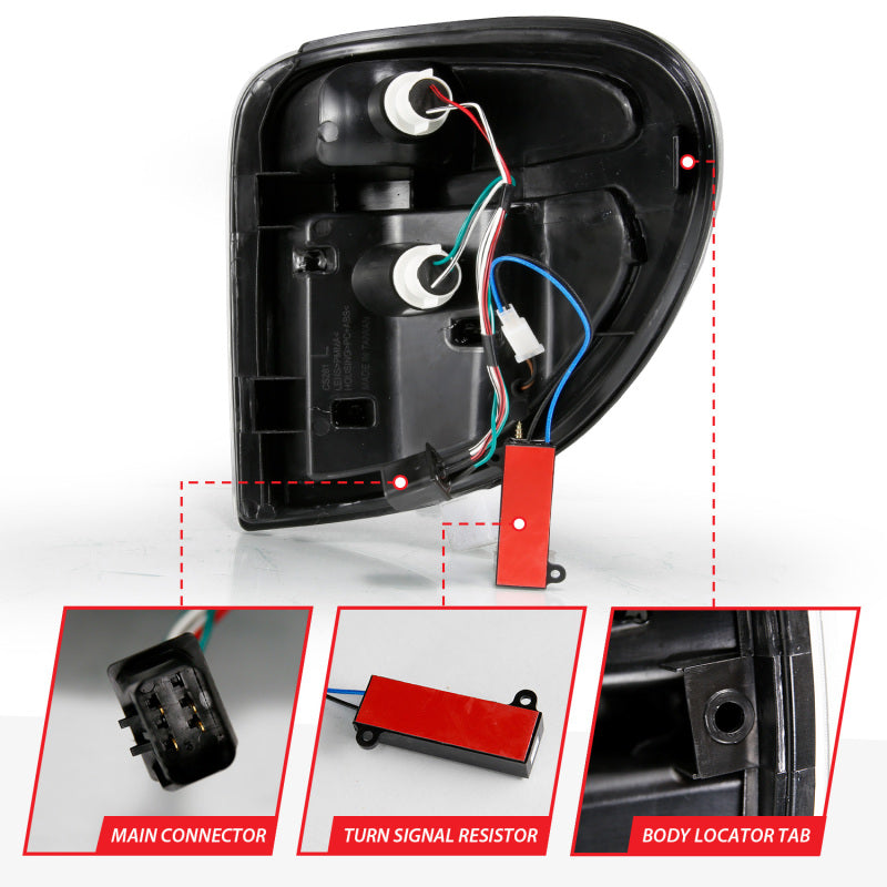 ANZO 2004-2007 Dodge  Grand Caravan LED Tail Lights w/ Light Bar Black Housing Clear Lens 311365 311365 User 4