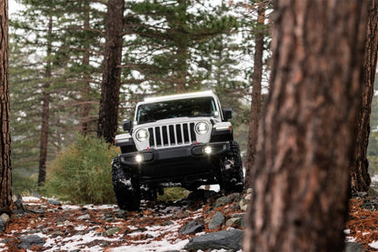 KC HiLiTES 4" Gravity® LED G4 - 2-Light System - SAE/ECE - 10W Fog Beam - for 18-24 Jeep JL / JT Steel Bumper 504 504 Photo - Mounted