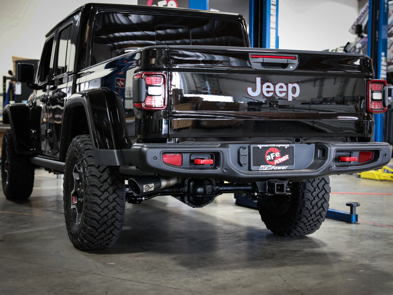 aFe Apollo GT Series 3" 409 Stainless Steel Cat-Back Exhaust 2020 Jeep Gladiator 3.6L 49-48083-B 49-48083-B Photo - Mounted