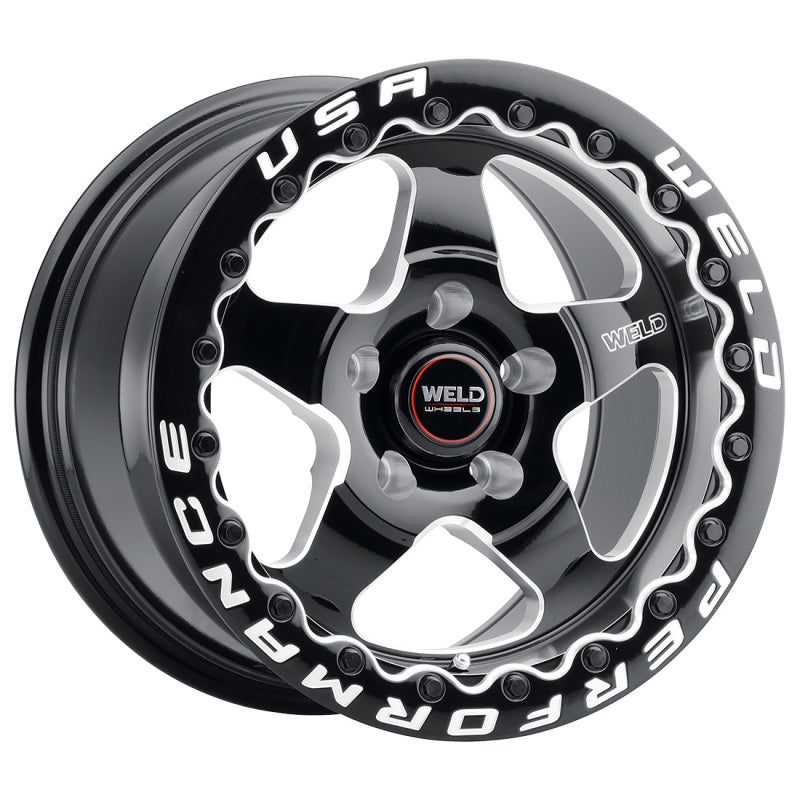 Weld S904 15x10 Ventura Beadlock 5x114.3 ET51 BS7.50 Gloss BLK MIL DIA 78.1 S904B0067P51 S904B0067P51 Photo - Primary