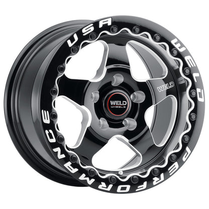 Weld S904 15x10 Ventura Beadlock 5x114.3 ET51 BS7.50 Gloss BLK MIL DIA 78.1 S904B0067P51 S904B0067P51 Photo - Primary