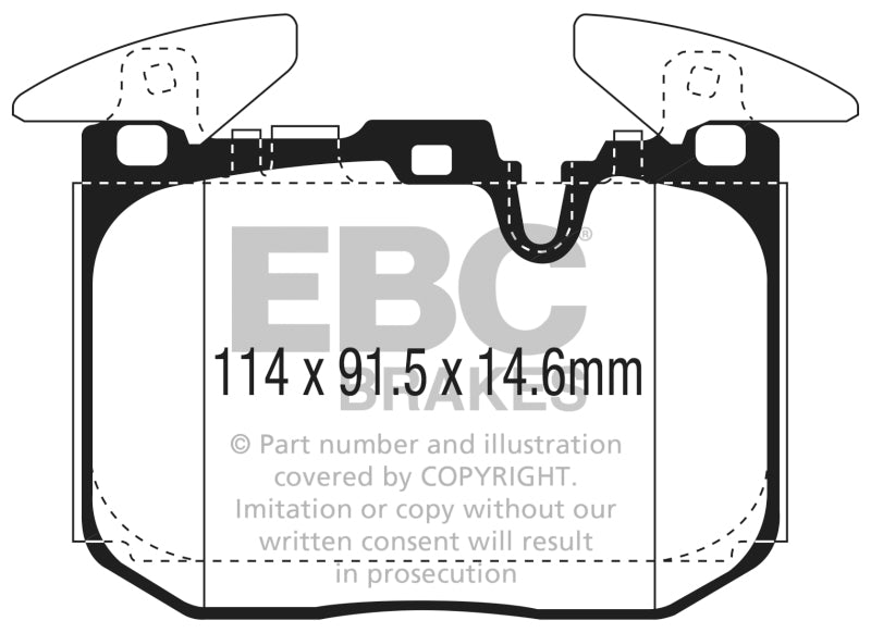 EBC 2014+ BMW I8 1.5L Turbo/Electric Yellowstuff Front Brake Pads DP42303R DP42303R Photo - Primary