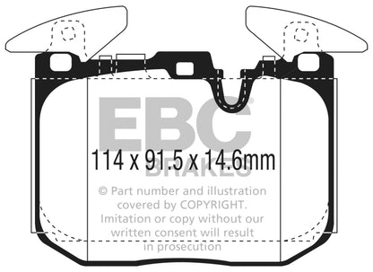 EBC 2014+ BMW I8 1.5L Turbo/Electric Yellowstuff Front Brake Pads DP42303R DP42303R Photo - Primary