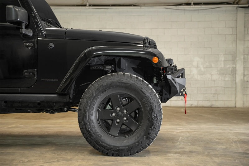Addictive Desert Designs 07-18 Jeep Wrangler JK Stealth Fighter Front Bumper w/ Winch Mount F951232080103 F951232080103 Photo - Mounted