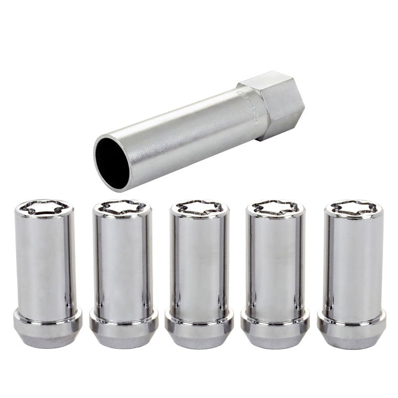 McGard Wheel Lock Nut Set - 5pk. (Tuner / Cone Seat) 1/2-20 / 13/16 Hex / 1.60in. L. - Chrome 25540 25540 Photo - out of package