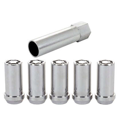 McGard Wheel Lock Nut Set - 5pk. (Tuner / Cone Seat) 1/2-20 / 13/16 Hex / 1.60in. L. - Chrome 25540 25540 Photo - out of package