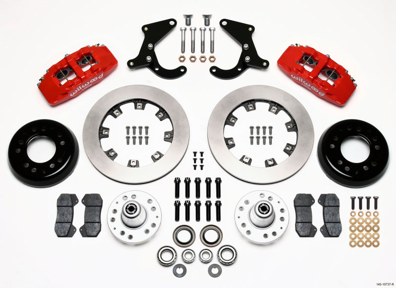 Wilwood Dynapro 6 Front Hub Kit 12.19in Red 55-57 Chevy 140-10737-R 140-10737-R Photo - Primary