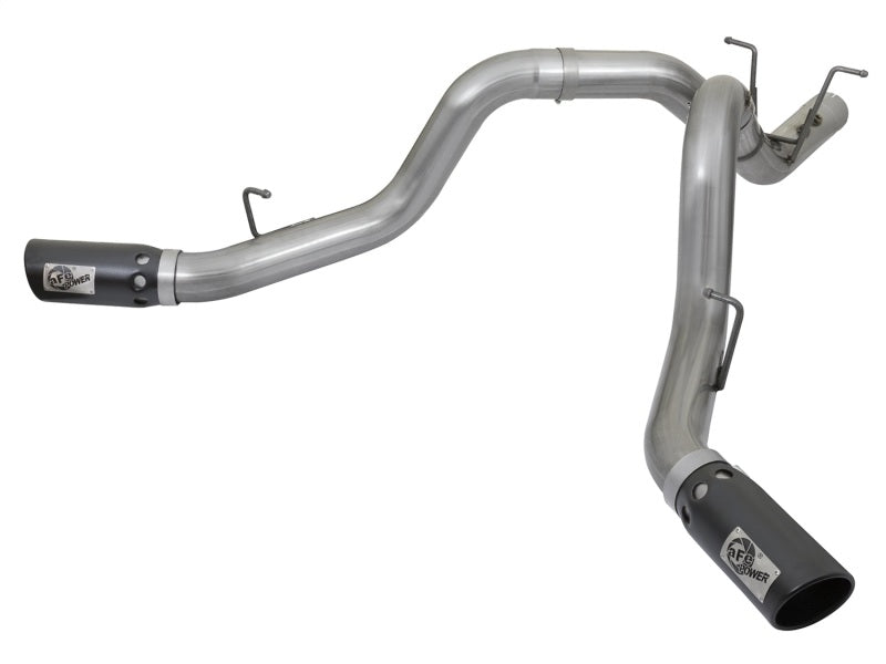 aFe Large Bore-HD 4in 409 Stainless Steel DPF-Back Exhaust System w/Dual B 49-44086-B Photo - Primary