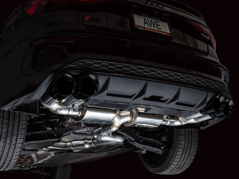 AWE Tuning AWE 22-24 Audi 8Y S3 Touring Edition Exhaust - Diamond Black Tips 3015-43897 3015-43897 Photo - Mounted